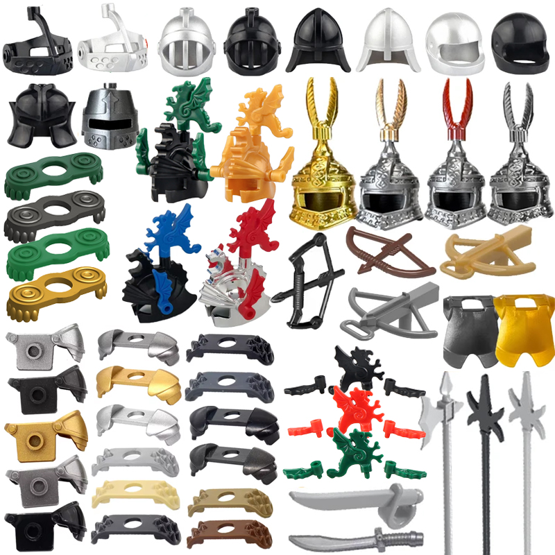 Lego Minifigure Holder - Middeleeuws kasteel Militaire ridder Bouwsteen Soldaat