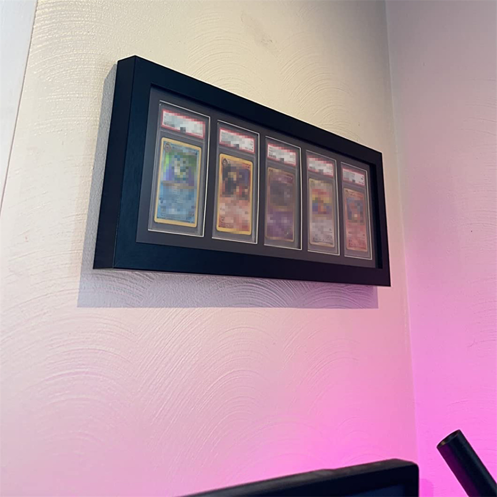 Graded Card Display - 3-9 roosters houten gesorteerde sportkaart vitrine